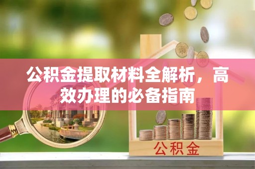 褒忠公积金提取材料全解析，高效办理的必备指南