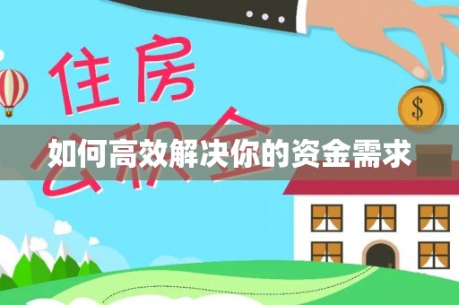 褒忠如何高效解决你的资金需求